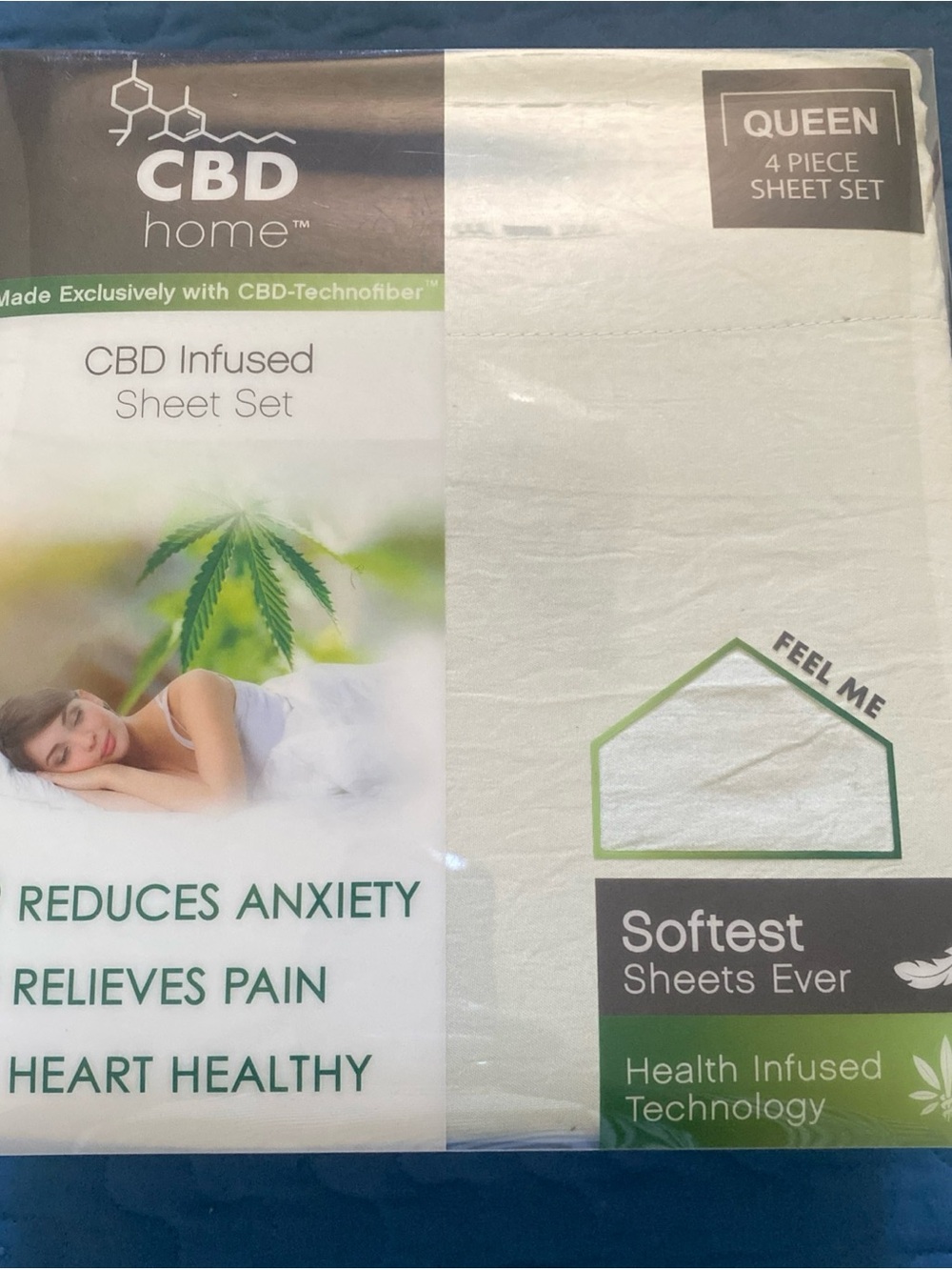 Queen Sheet Set Softest Mint Green Herbal Infused Relaxation Anxiety Pain Health